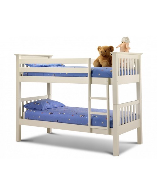 Barcelona Wooden Bunk Bed in Stone White