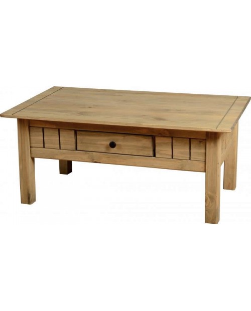 Panama 1 Drawer Coffee Table in Natural Wax
