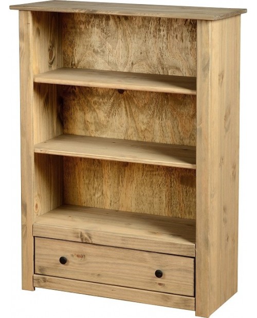 Panama 1 Drawer Bookcase in Natural Wax