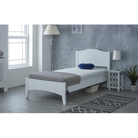 White wood double bed | Wood double bed frame | Brixton Beds