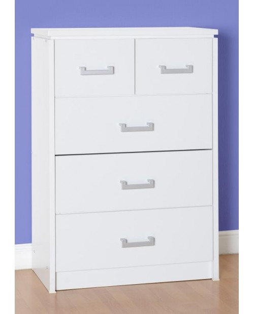 Charles 3+2 Drawer Chest in White