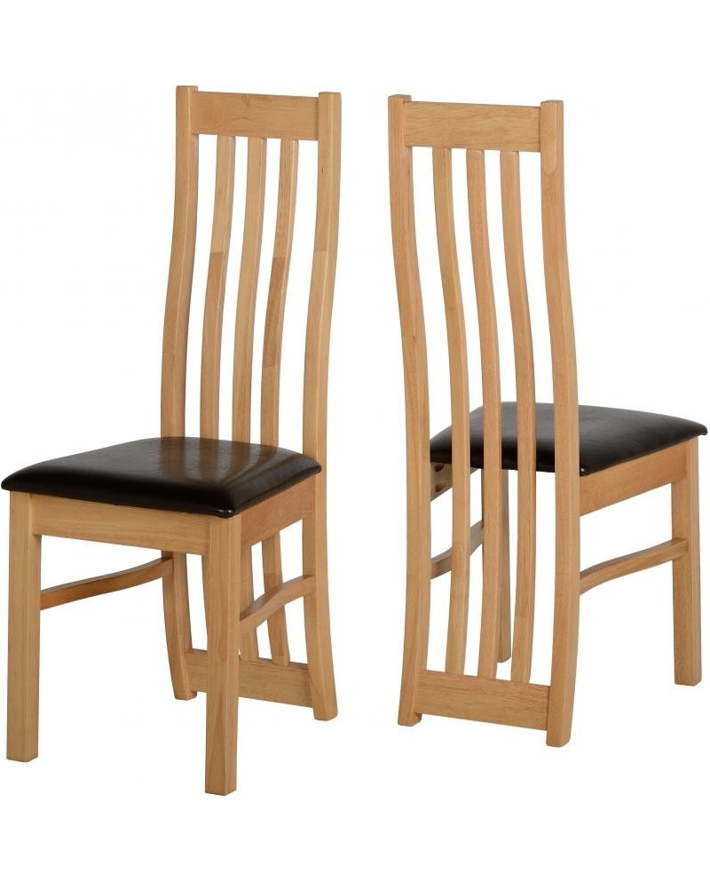 Ainsley Chair in Oak Veneer/Brown Faux Leather