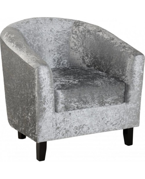 Hammond Tub Chair in Silver Crushed Velvet