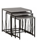 Athens Nest of Tables in Concrete Effect/Black