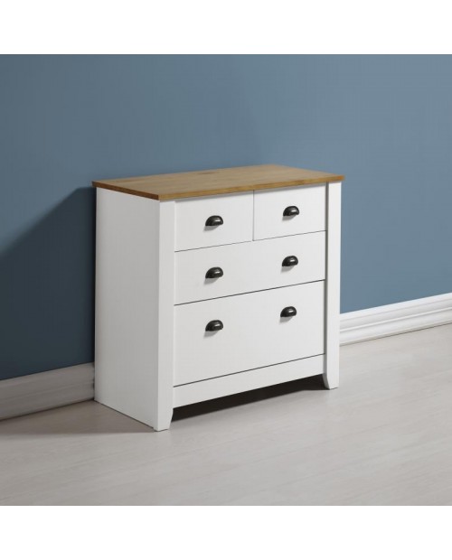 Ludlow 2 Plus 2 Drawer Chest in White/Oak Lacquer