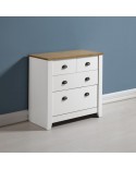 Ludlow 2+2 Drawer Chest in White/Oak Lacquer