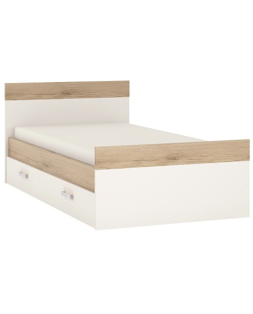4KIDS Single bed with under drawer with opalino handles 