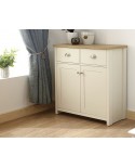 Lancaster Compact Sideboard In Cream with Oak Top