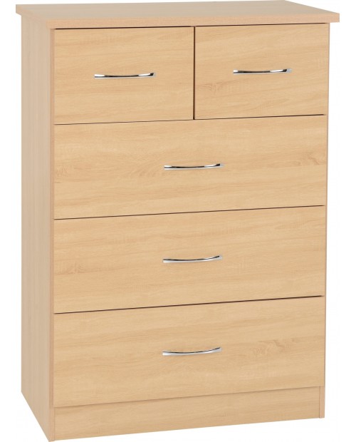 Nevada 3+2 Drawer Chest in Oyster Gloss/Light 