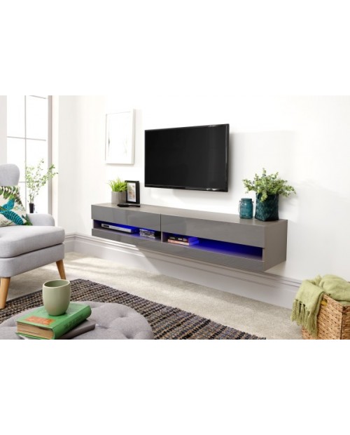Galicia Grey 180CM Wall Mounted TV Unit With LED