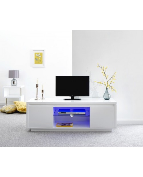Polar High Gloss LED White Large TV Unit