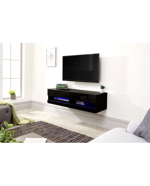 GALICIA 120CM WALL TV UNIT WITH LED BLACK
