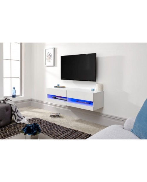 GALICIA 120CM WALL TV UNIT WITH LED WHITE