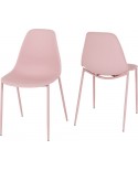 2 x Lindon Chair Pink With Metal Legs