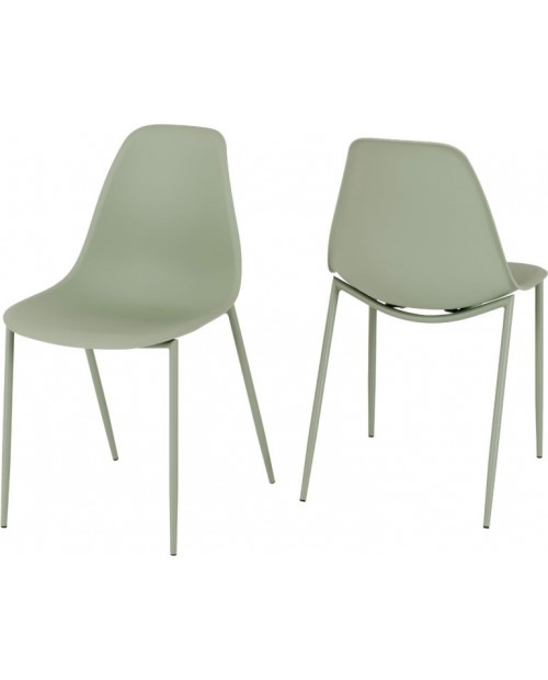 2 x Lindon Chair Green With Metal Legs