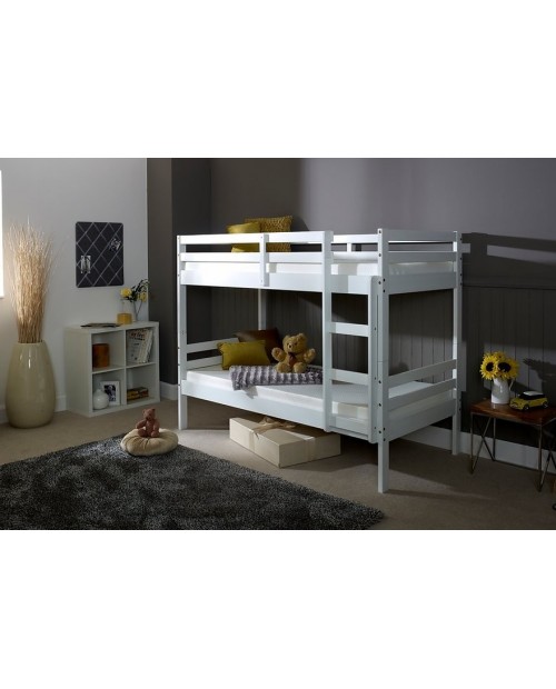Durham 3ft Single Wooden Bunk Bed White