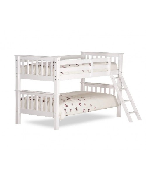 Oxford White Wooden Bunk Bed Frame - 3ft Single