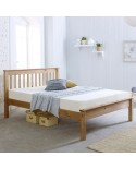 Chester Waxed Pine Wooden Bed Frame - 4'6 Double