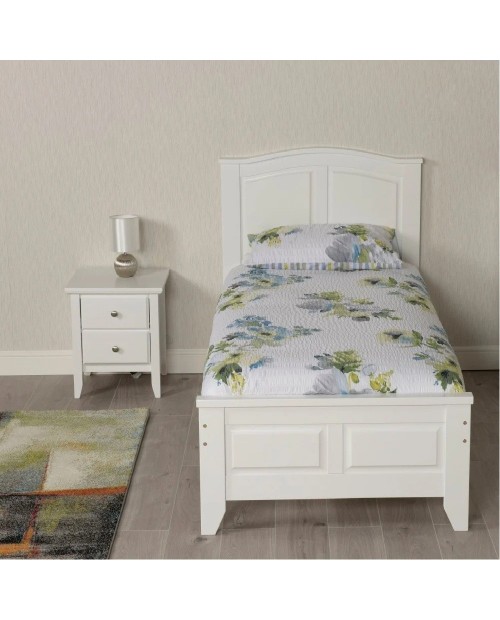 Parma White Wooden Bed