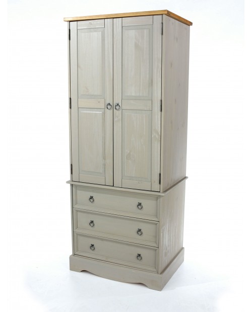 Grey Corona 2 door, 3 drawer wardrobe, CRG colour