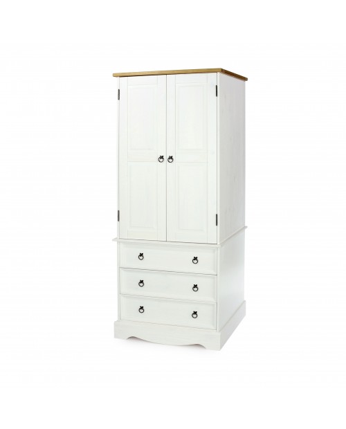 White Corona 2 door, 3 drawer wardrobe