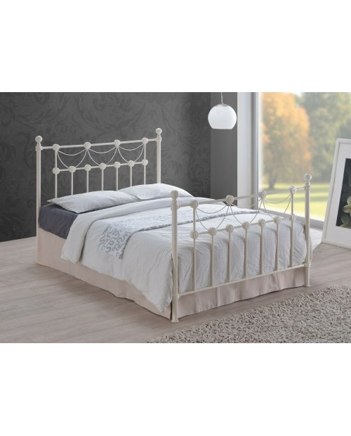 Omero Ivory Metal Bed Frame