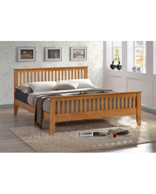 Turin Honey Oak/Pine Solid Wooden Bed Frame