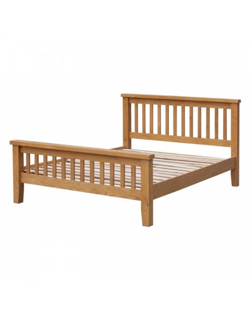 Acorn Solid Oak (4ft 6inch-135cm) Bed Frame High Footend