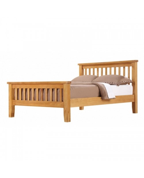 Acorn Solid Oak (4ft 6inch-135cm) Bed Frame High Footend