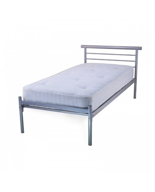 Contract Mesh Base 4Ft Small Double Silver Metal Bed Frame