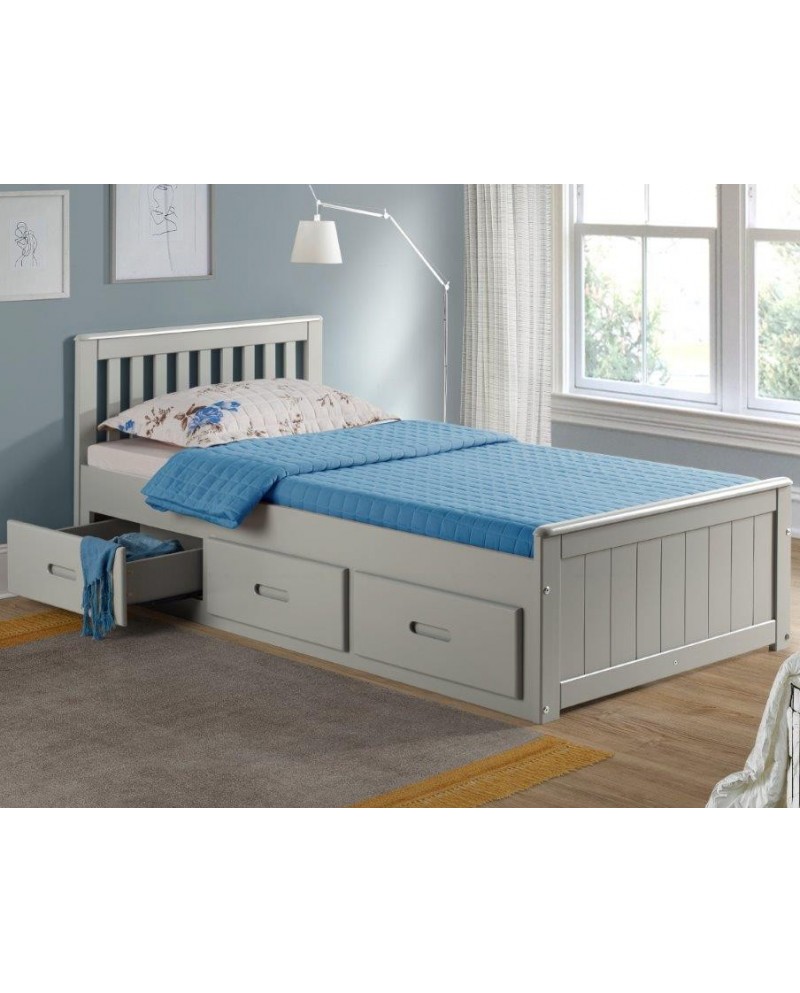 Mission Grey Wooden Storage Bed
