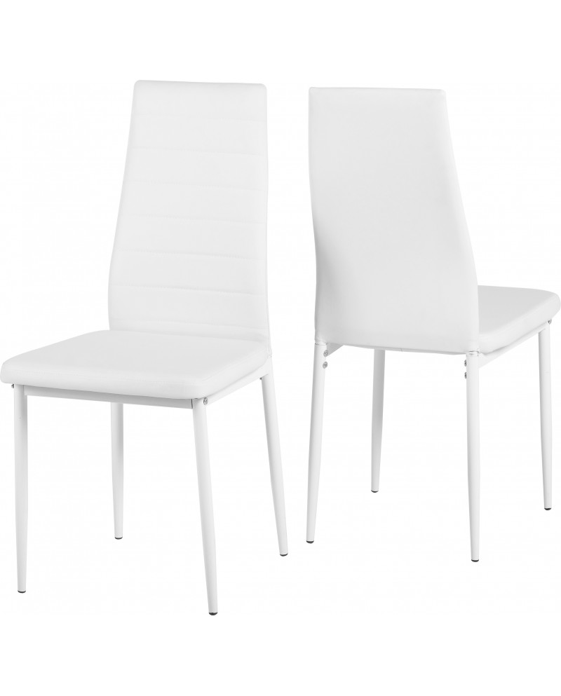 Abbey Faux Leather White Dining Chair (Sold in Pairs)