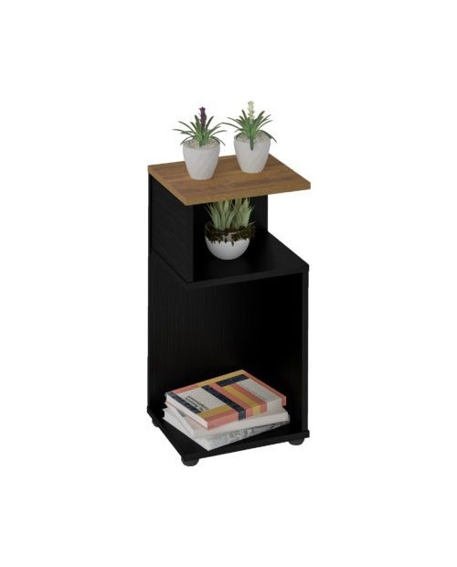 Naples Plant Stand/Side Table Black/Pine Effect