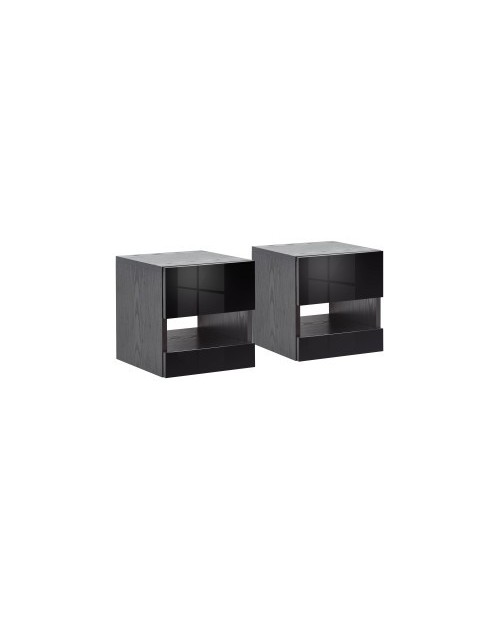 GALICIA PAIR OF WALL HANGING BEDSIDE TABLES BLACK