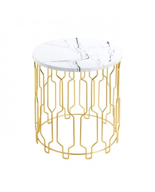 GRACE END TABLE WHITE MARBLE