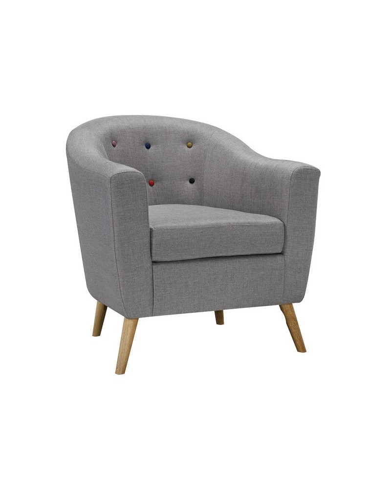 HUDSON CHAIR WITH BUTTONS GREY