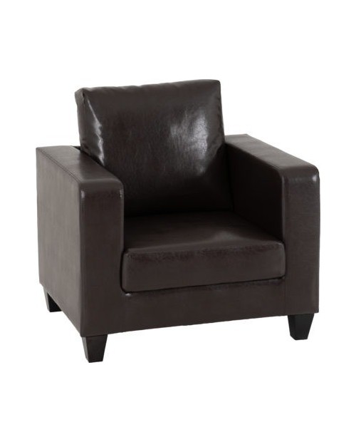 Tempo Armchair Brown Faux Leather