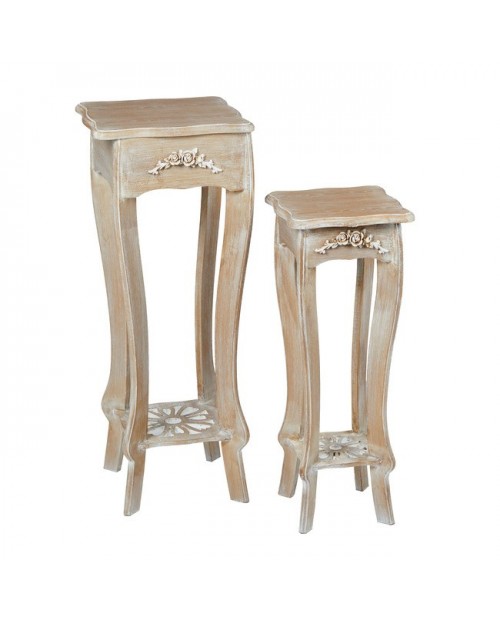 Provence Plant Stand Set Of 2 Weathered Oak