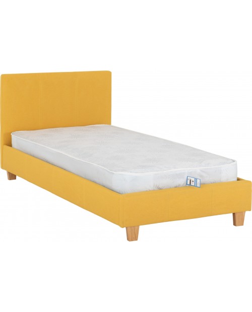 Prado 3ft-90cm Single Bed Frame Mustard Fabric