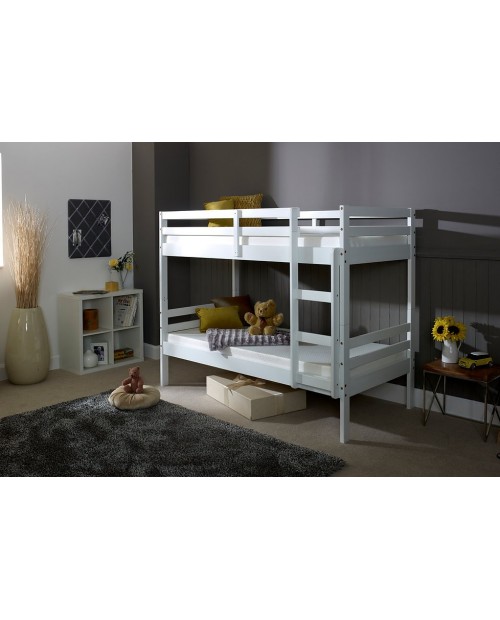 Durham Wooden Bunk Bed White Small Single 2ft 6inch