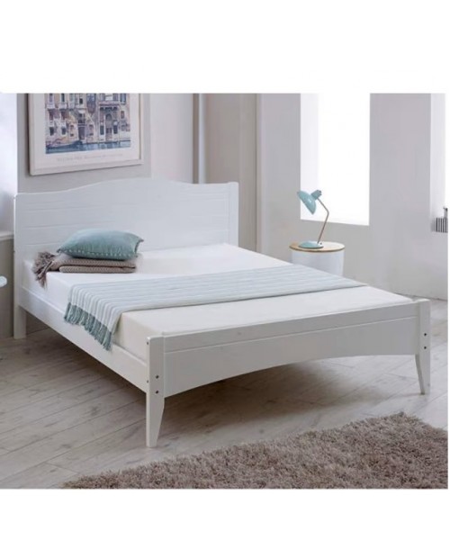 Lauren 4FT 6Inch Double Wooden Bed Frame in White