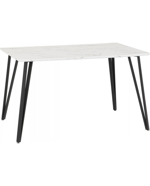 Marlow Dining Table White Marble Effect/Black