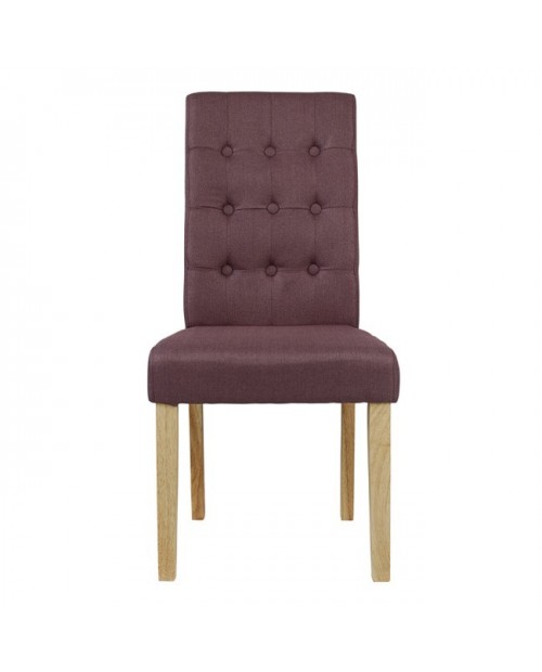 Roma Linen Fabric Chair Plum in Purple