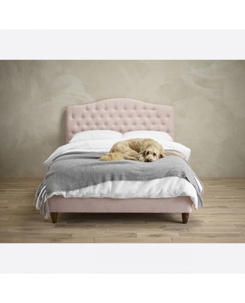 Sorrento 4 FT 6 Inch Double Bed Pink Velvet