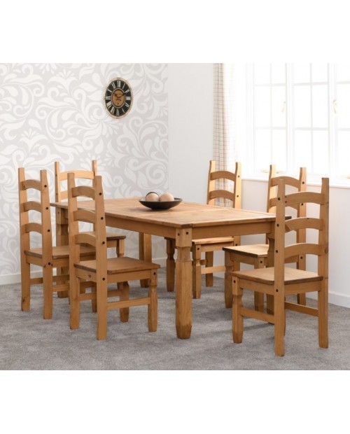 Corona 6inch Dining Set in Distressed Waxed Pine