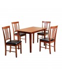 Massa Medium Dining Set with 4 Chairs In Mahogany
