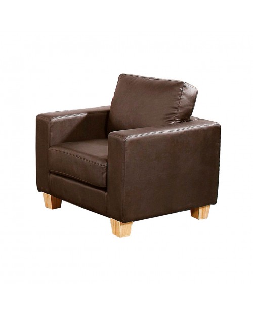 Chesterfield 1 Seater Sofa PU Brown