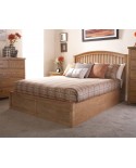 Madrid Solid Wood Storage 4ft 6inch Double Bed Frame In Natural Oak