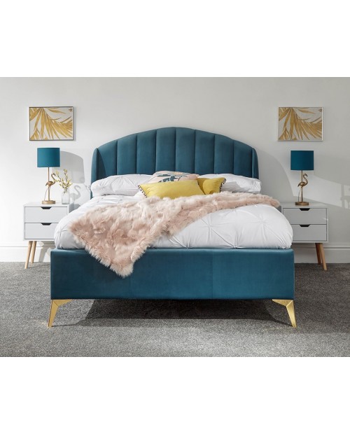 PETTINE 135CM END LIFT OTTOMAN BED TEAL