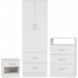 Polar Bedroom Furniture Set White - MDF Drawer Base